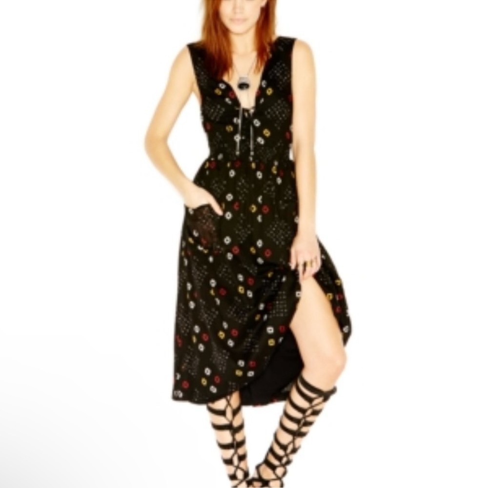 Free People Batiste Pocketful Of Wildflowers Dress Size L - Picture 3 of 16